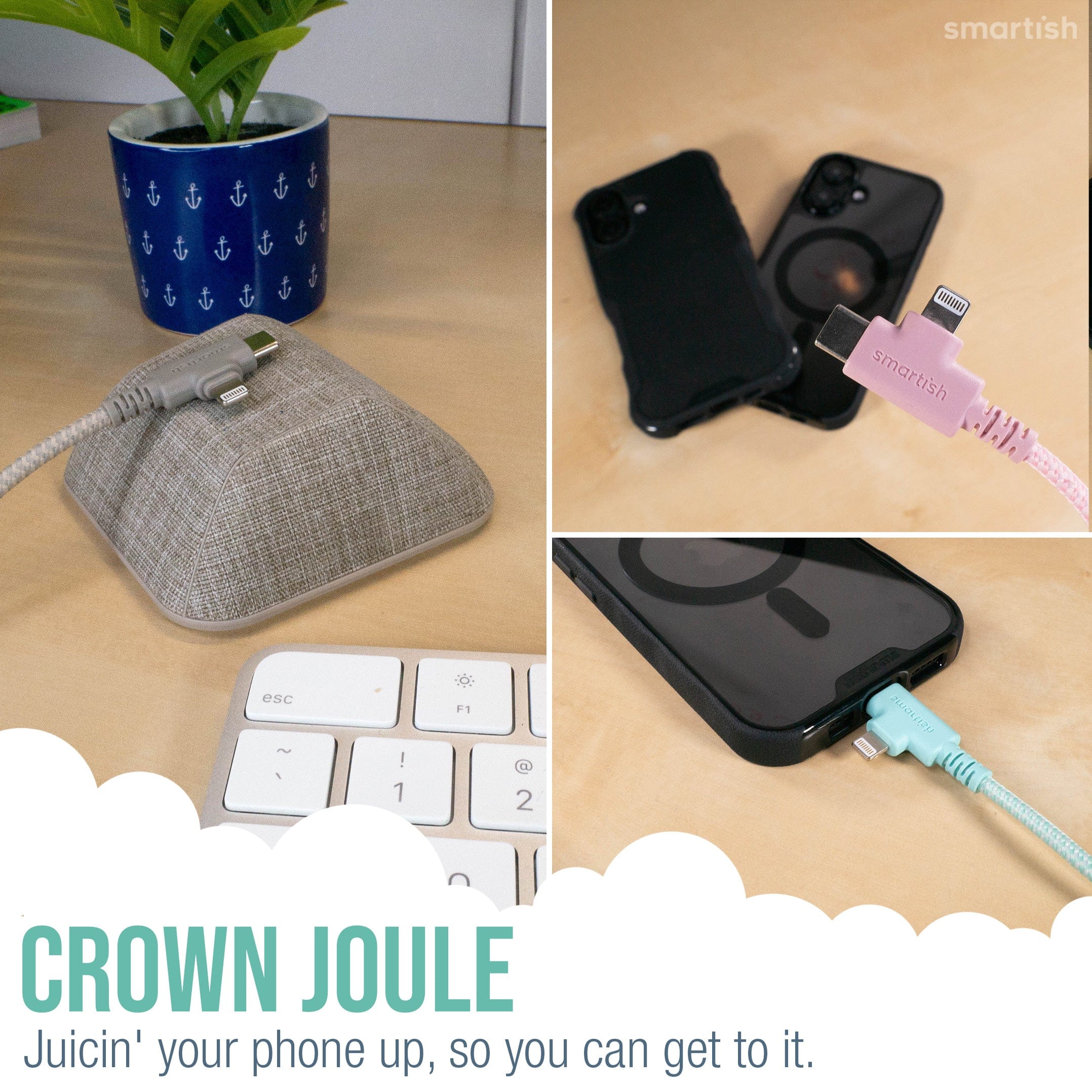 Crown Joule - Lightning Fast Charging Cable - 6ft - USB-C to USB-C and Lightning - Image 14