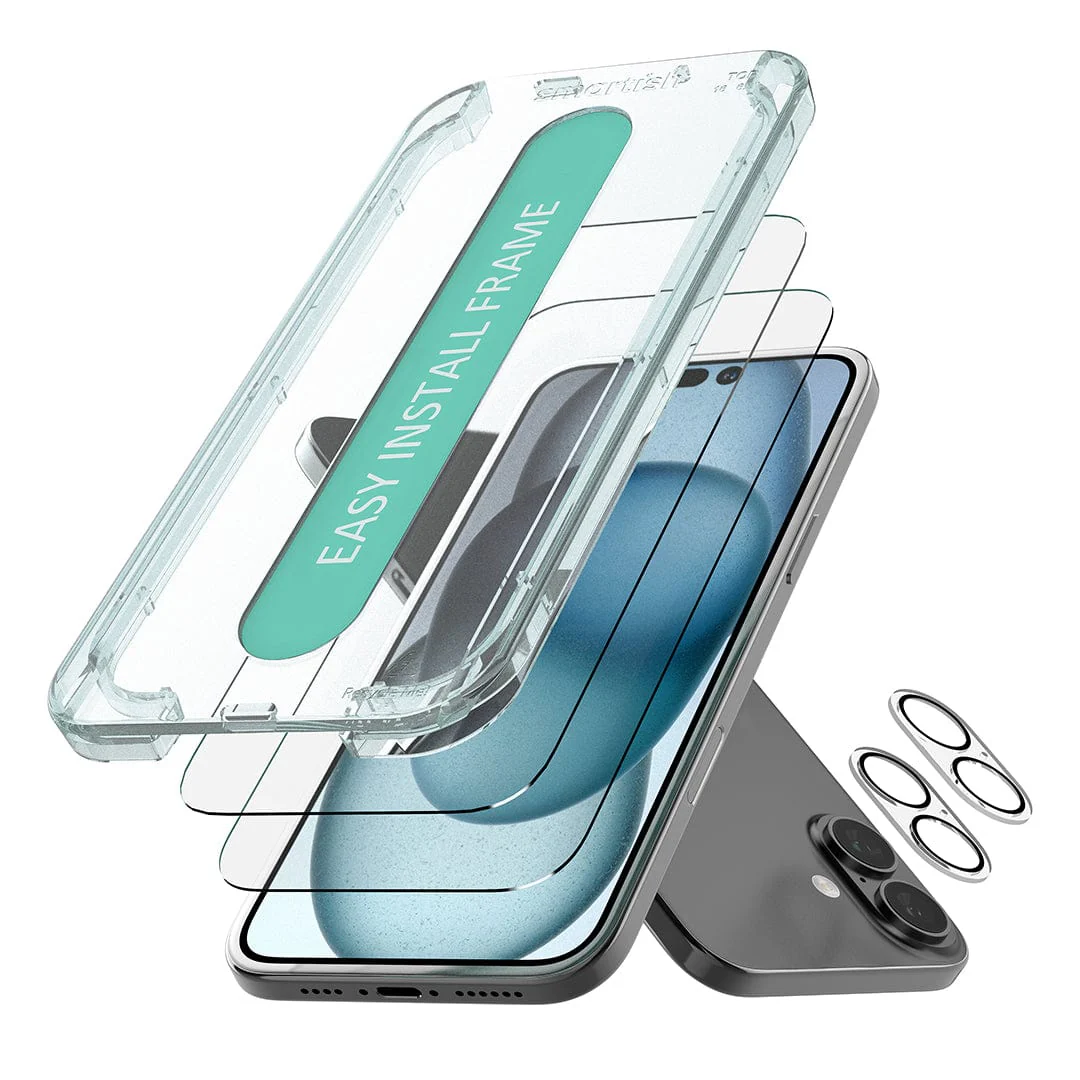 Tuff Sheet - Tempered Glass Screen Protector (2-Pack) for iPhone 16 Plus - Image 2