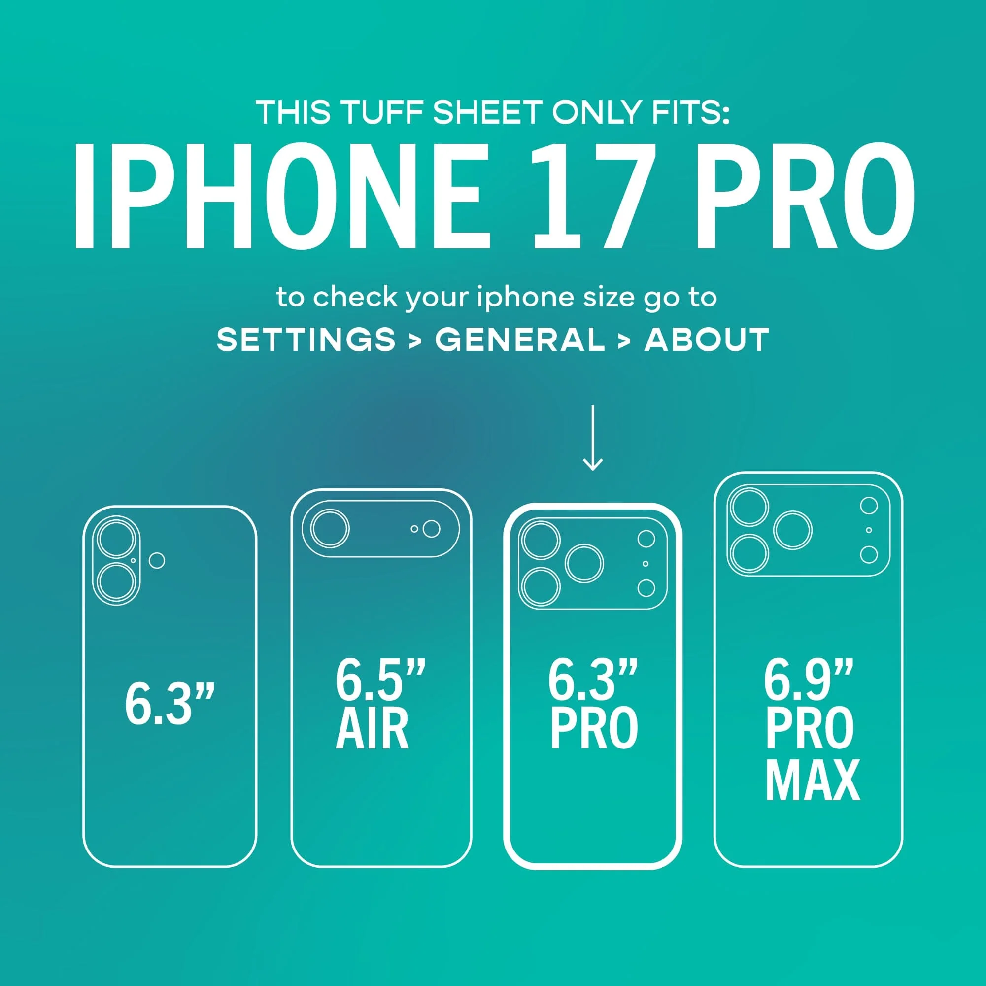 Tuff Sheet + Camera Lens Protectors - Tempered Glass Screen Protector (2-Pack) for iPhone 17 Pro - Image 5