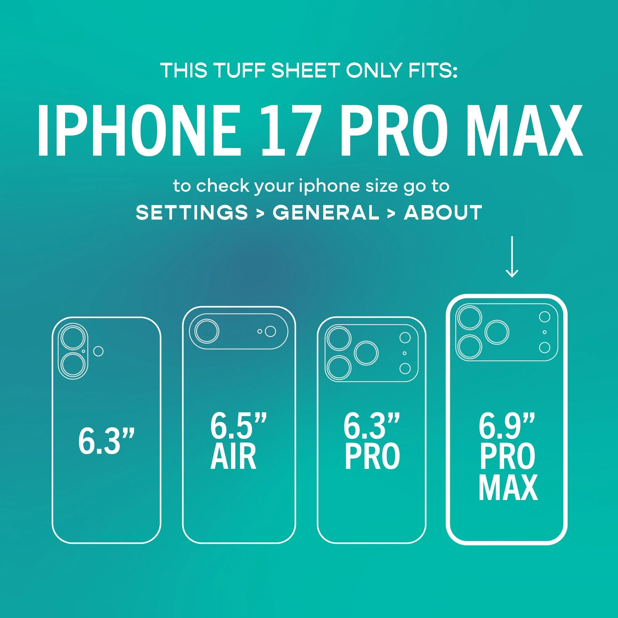 Tuff Sheet + Camera Lens Protectors - Tempered Glass Screen Protector (2-Pack) for iPhone 17 Pro Max - Image 5